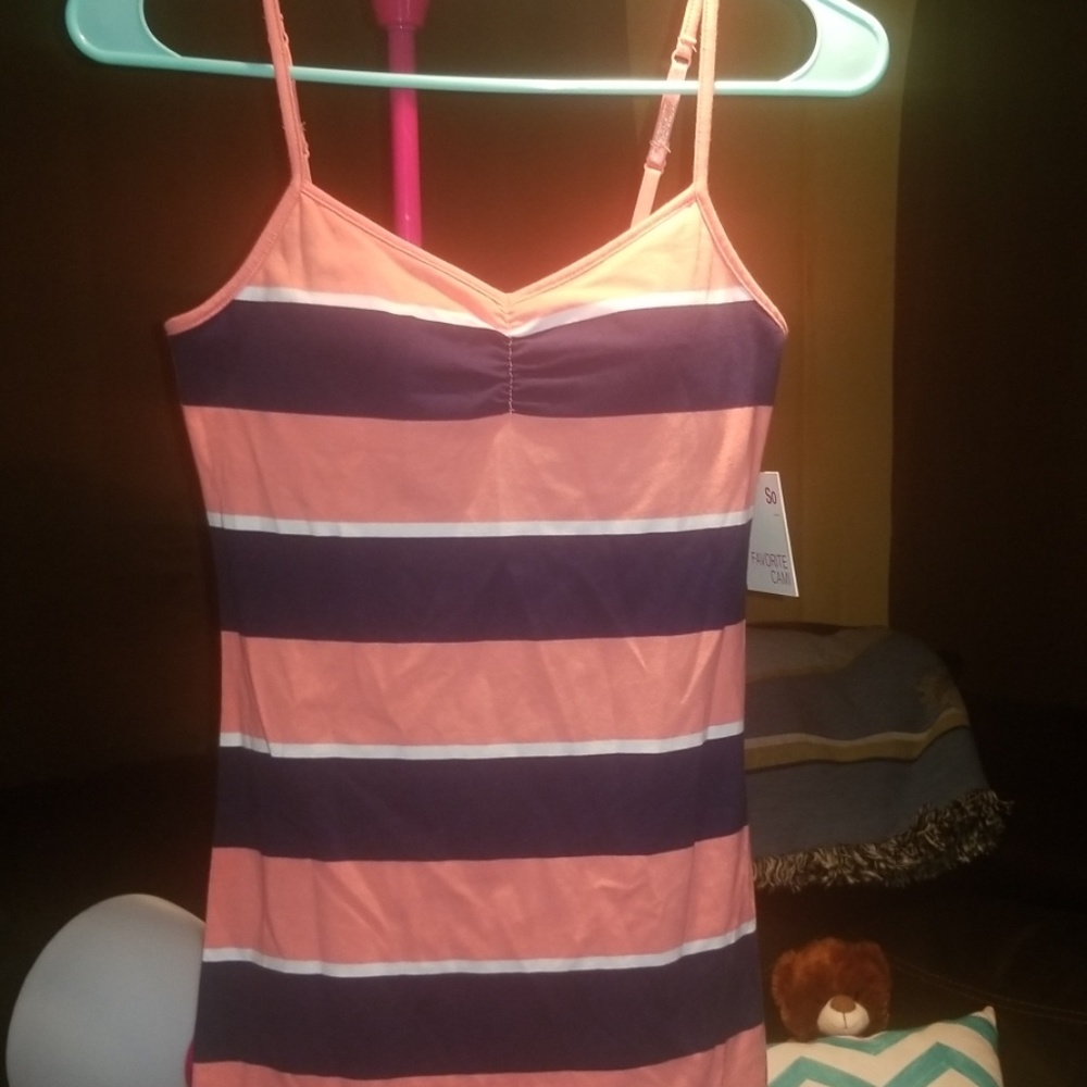 Striped, padded bra cami
